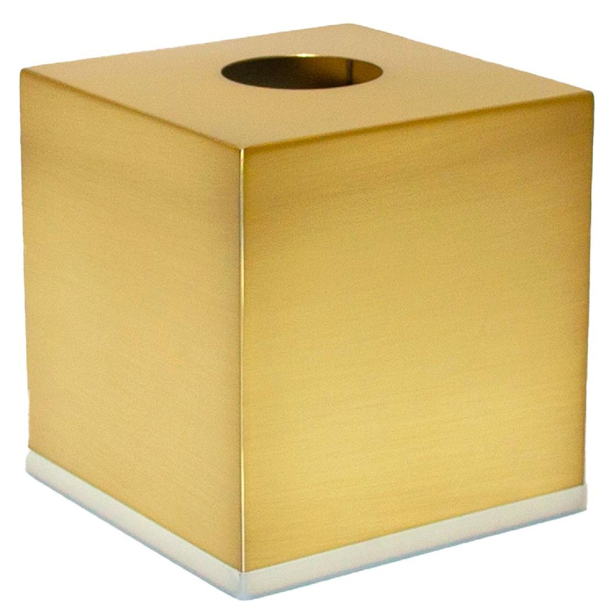 Boîte à mouchoirs carrée en métal doré 12.5x12.5x13cm doré, WADIGA