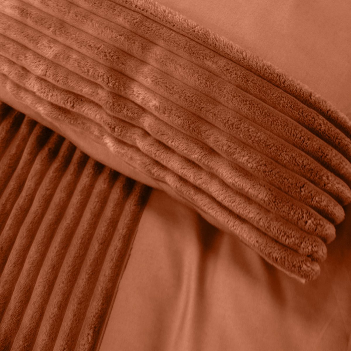 Parure de lit - housse de couette avec taies terre cuite, EDEN