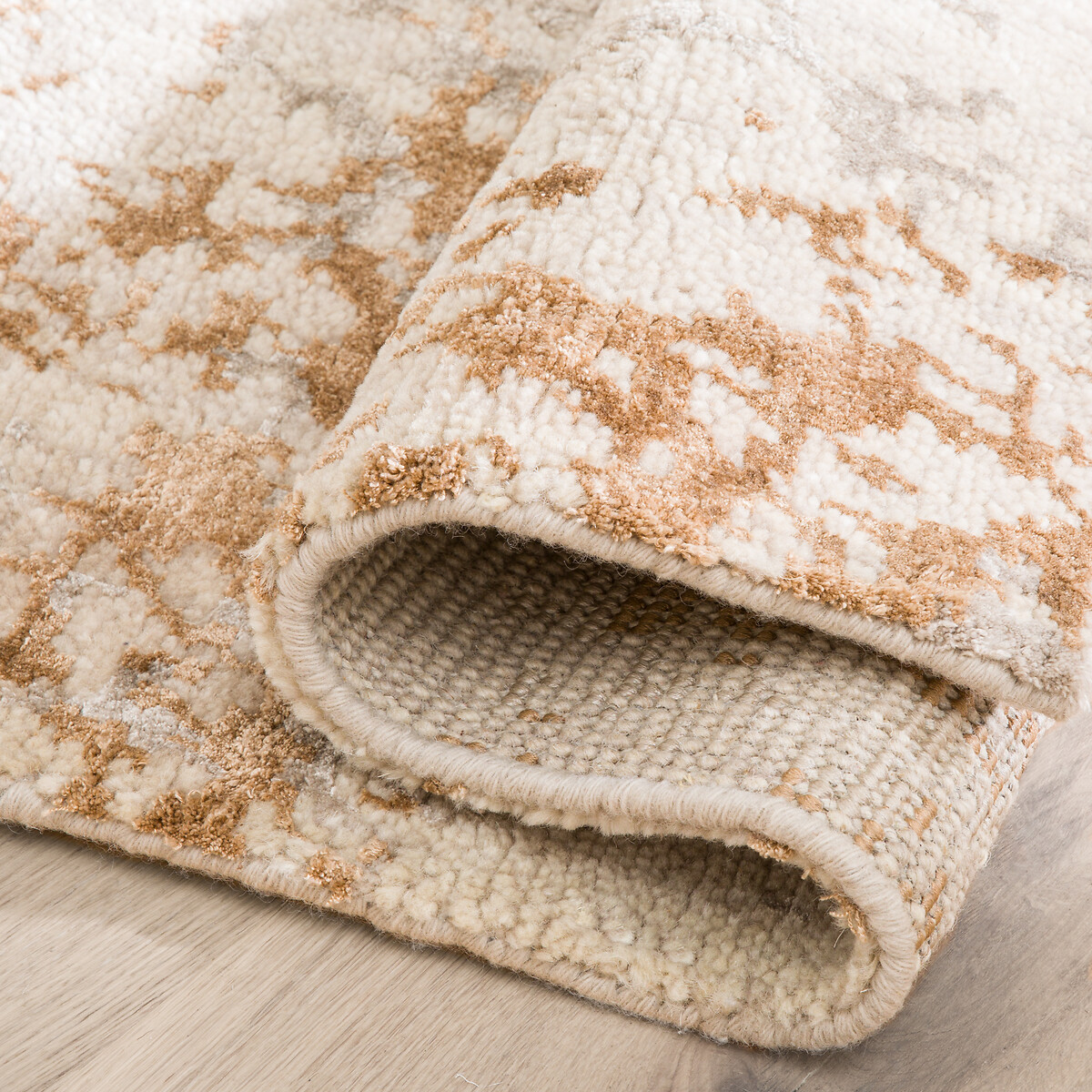 Teppich Cryosol, Wolle und Tencel™, handgeknüpft beige/grau/bronze, AM.PM