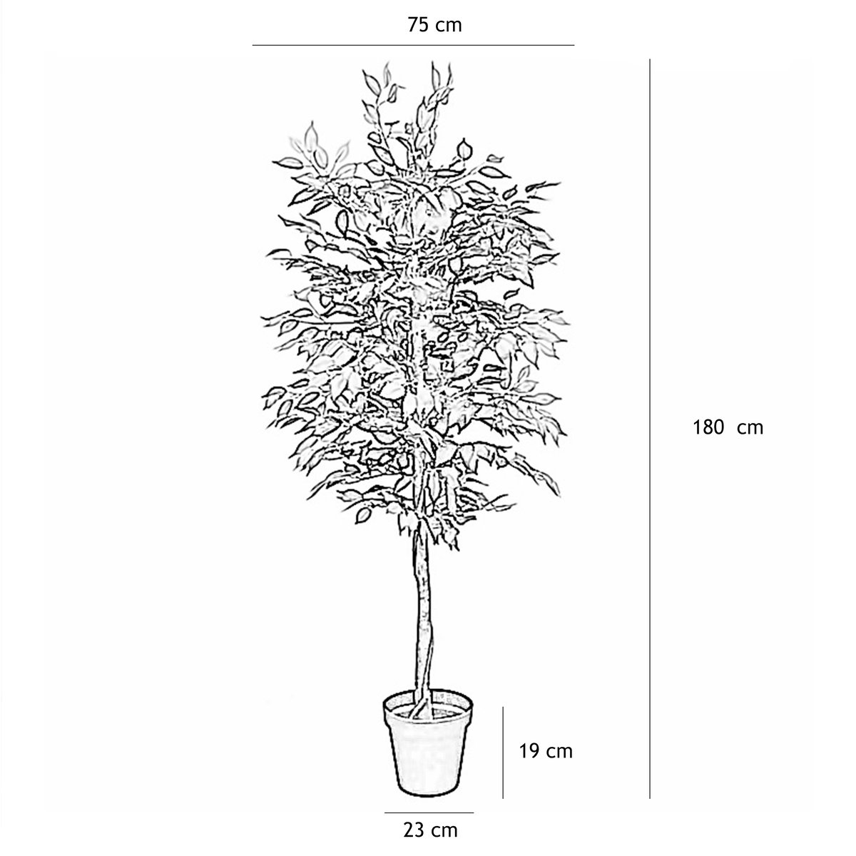 Ficus artificiel vert 180cm vert, LIGNE DECO