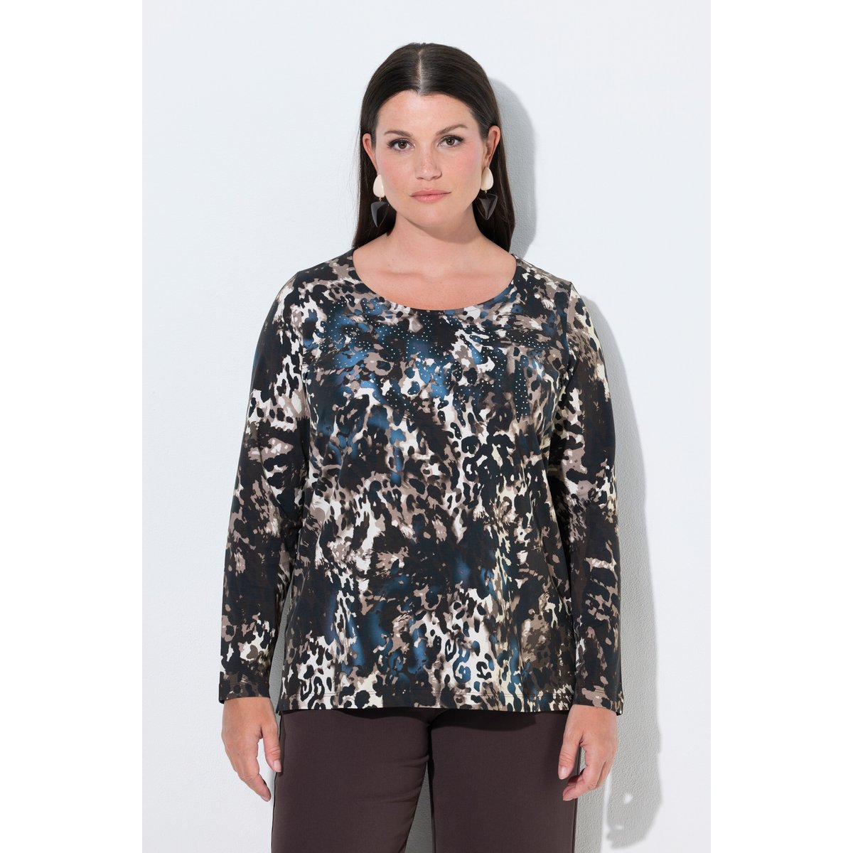 T-shirt en coton Pima acajou, ULLA POPKEN