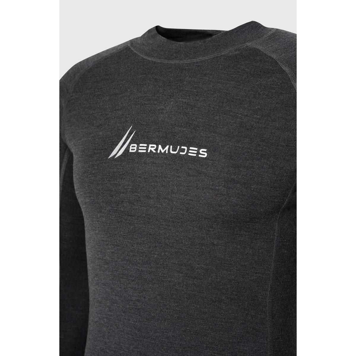 T-shirt thermique manches longues 3 OLLY anthracite chine, BERMUDES