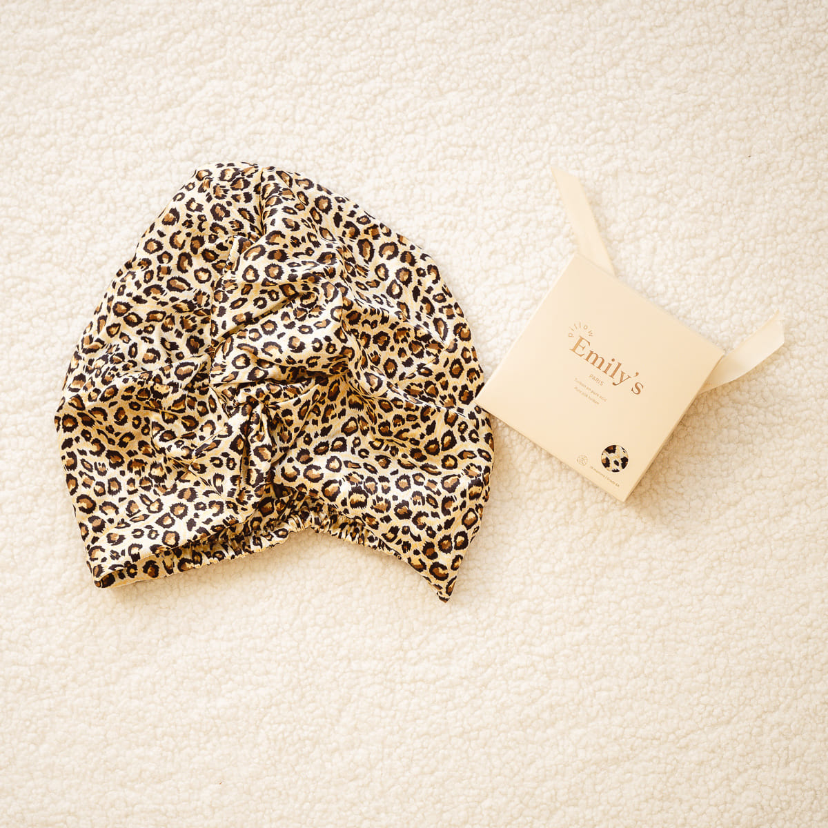 Turban 100% pure soie de mûrier leopard, EMILY'S PILLOW