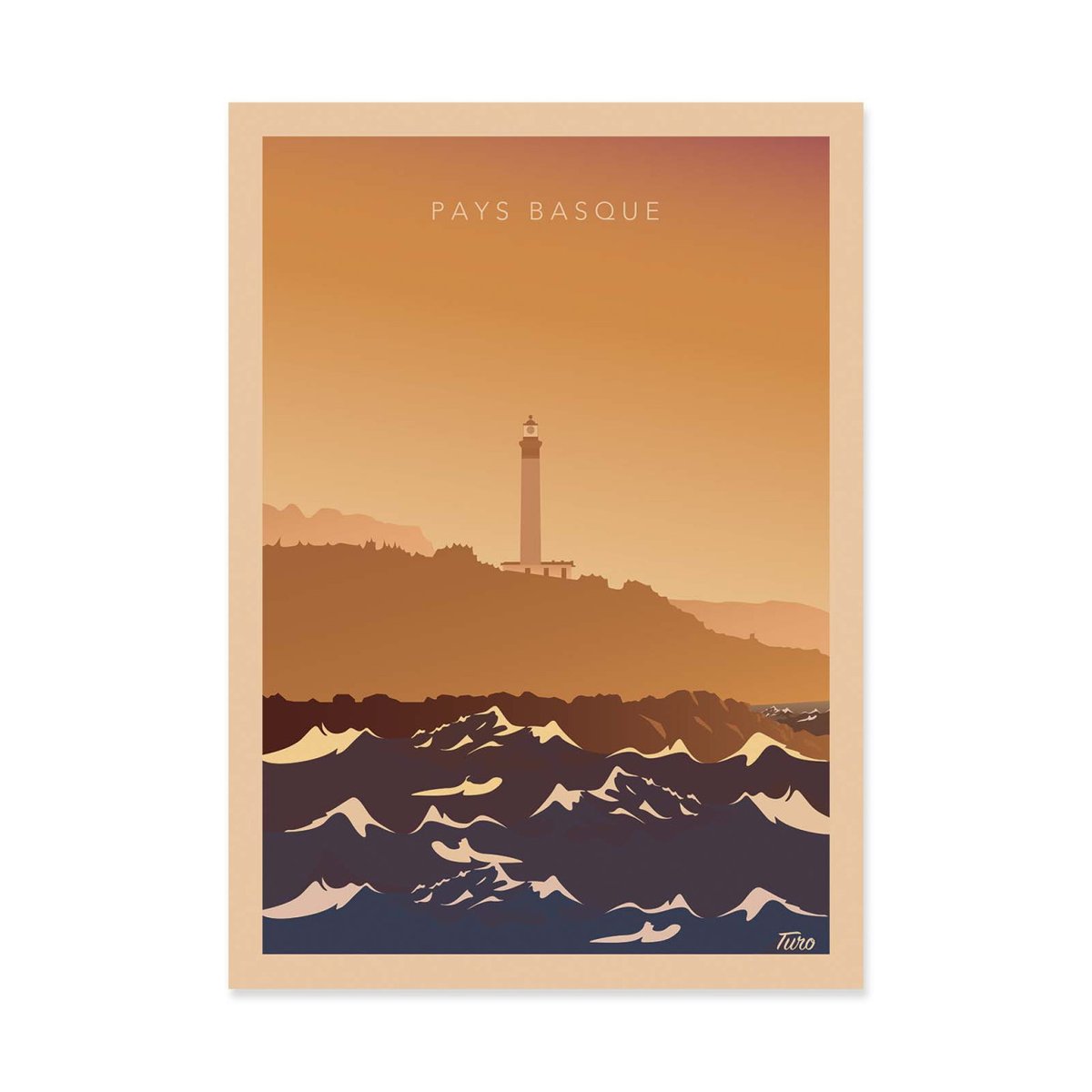 Affiche d'art - Pays Basque - TuroMemoriesStudio orange, WALL EDITIONS