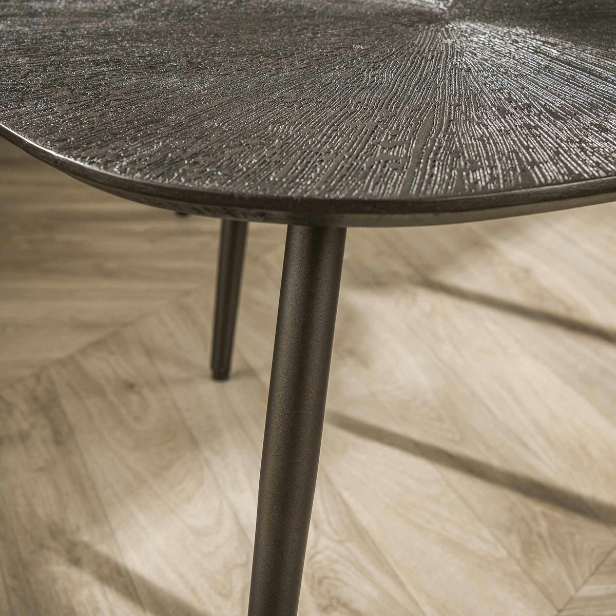 Table gigogne organique – brun bronze, forme libre (lot de 2) RALF marron, PIER IMPORT