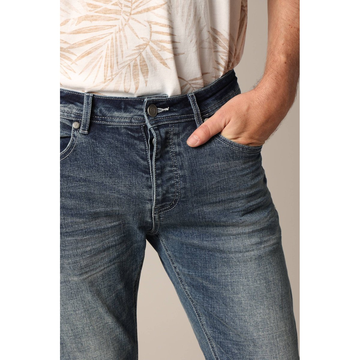 Jean slim en denim CARLOS stone used, DEELUXE