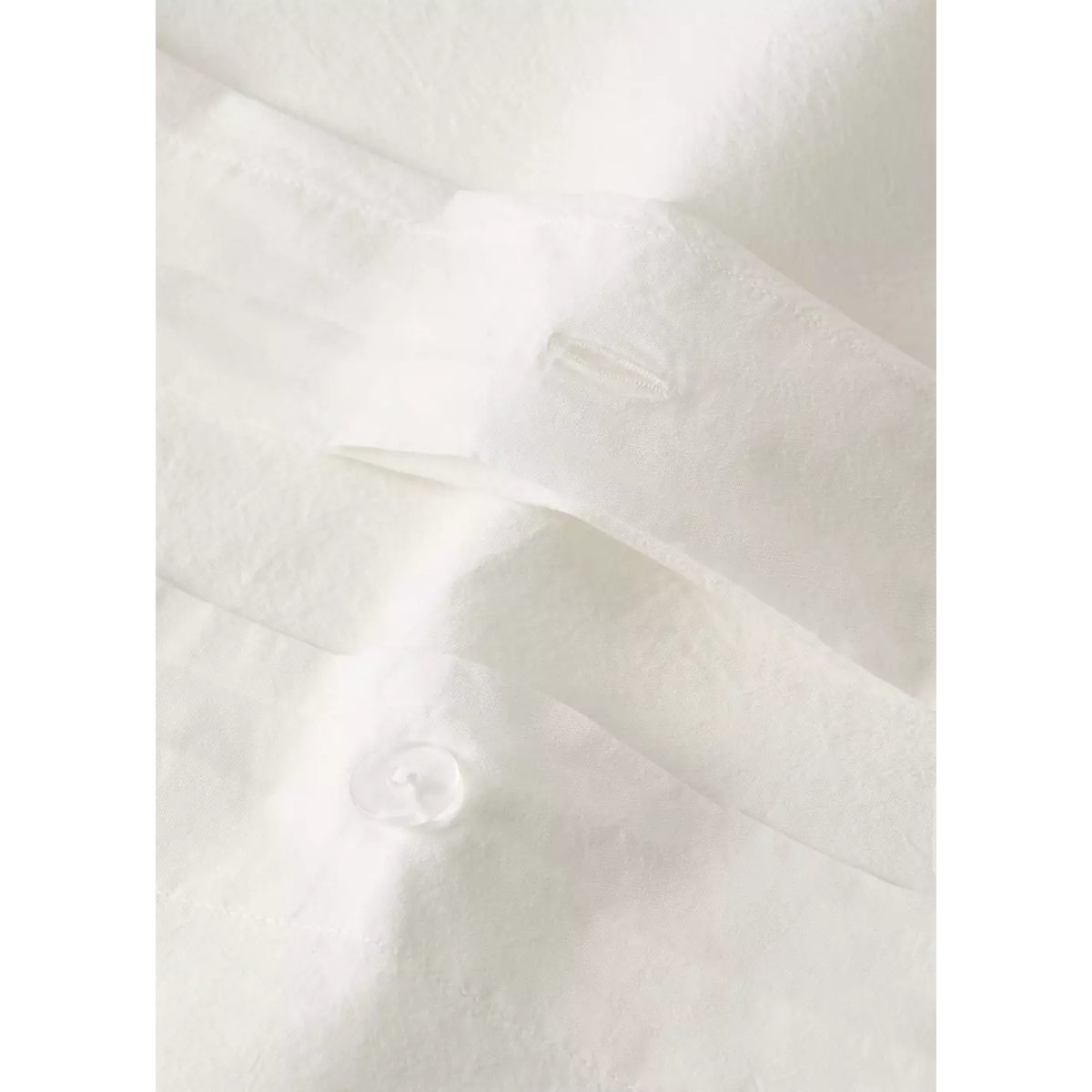 Housse de couette coton lavé volant en gaze effiloché lit 200 cm écru, MANGO HOME