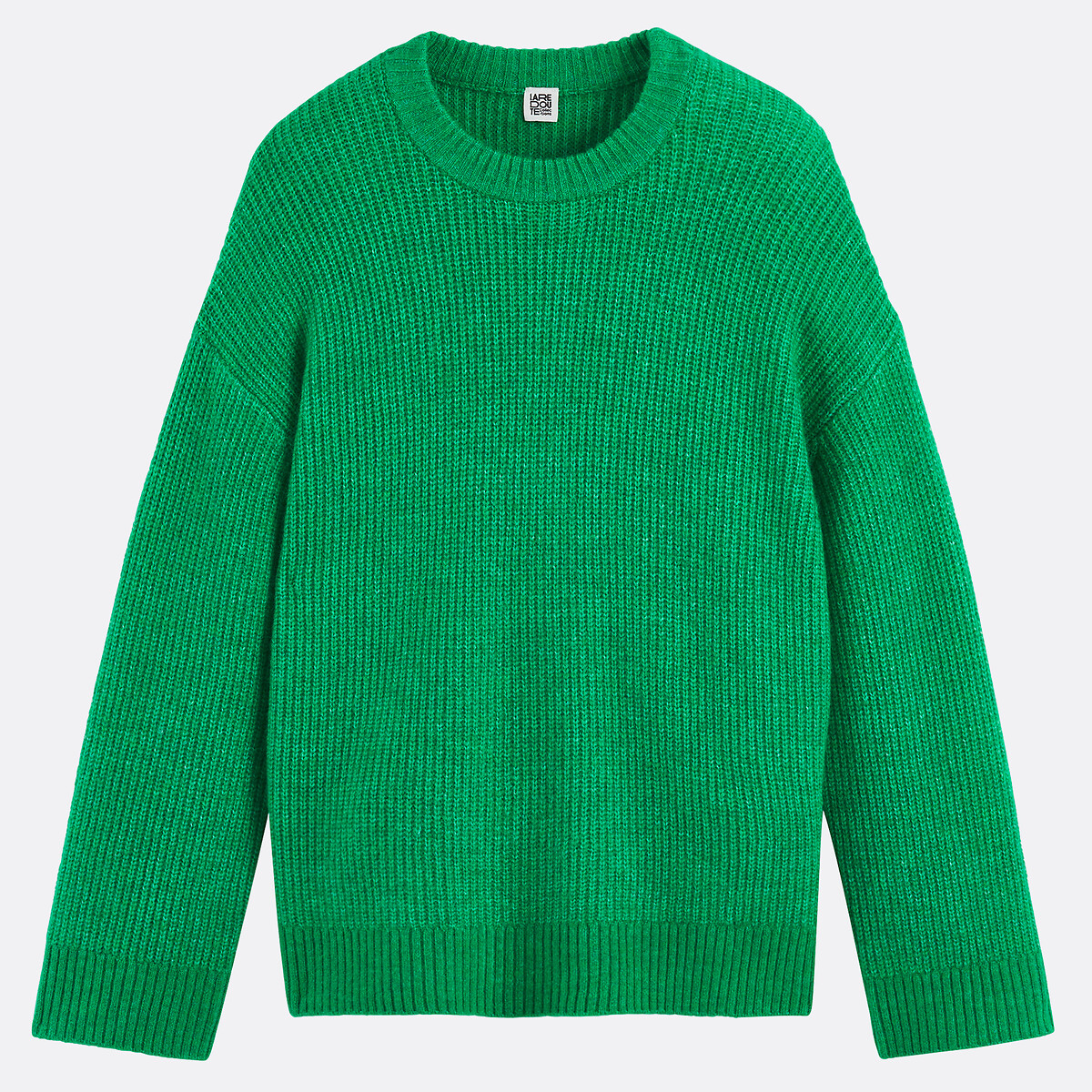 Maglione girocollo in maglia grossa morbida verde, LA REDOUTE COLLECTIONS