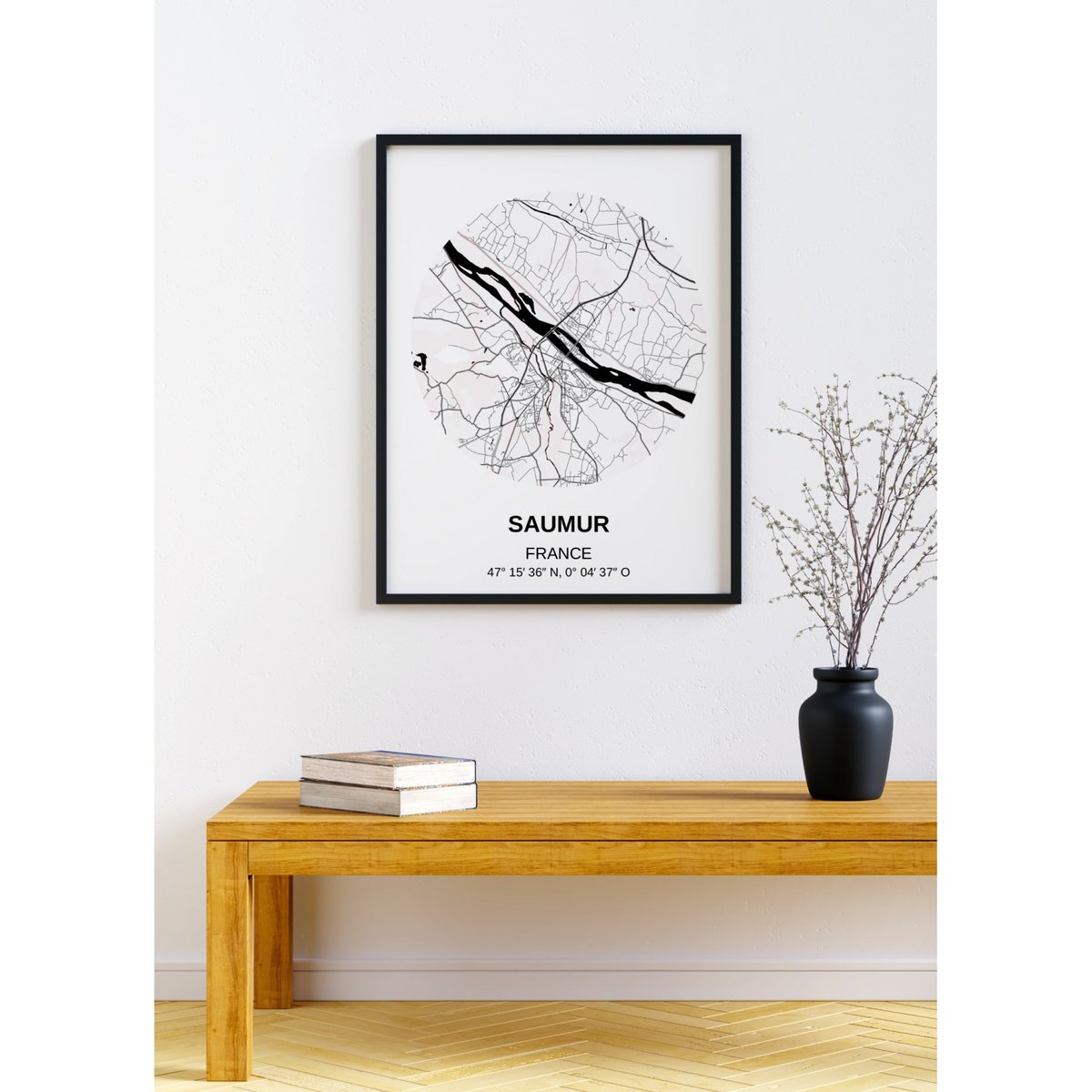 Affiche Carte Saumur blanc, L'AFFICHERIE