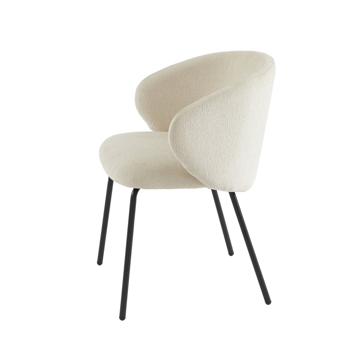 Lot de 2 chaises en tissu et acier CASSIE ecru, SORELH