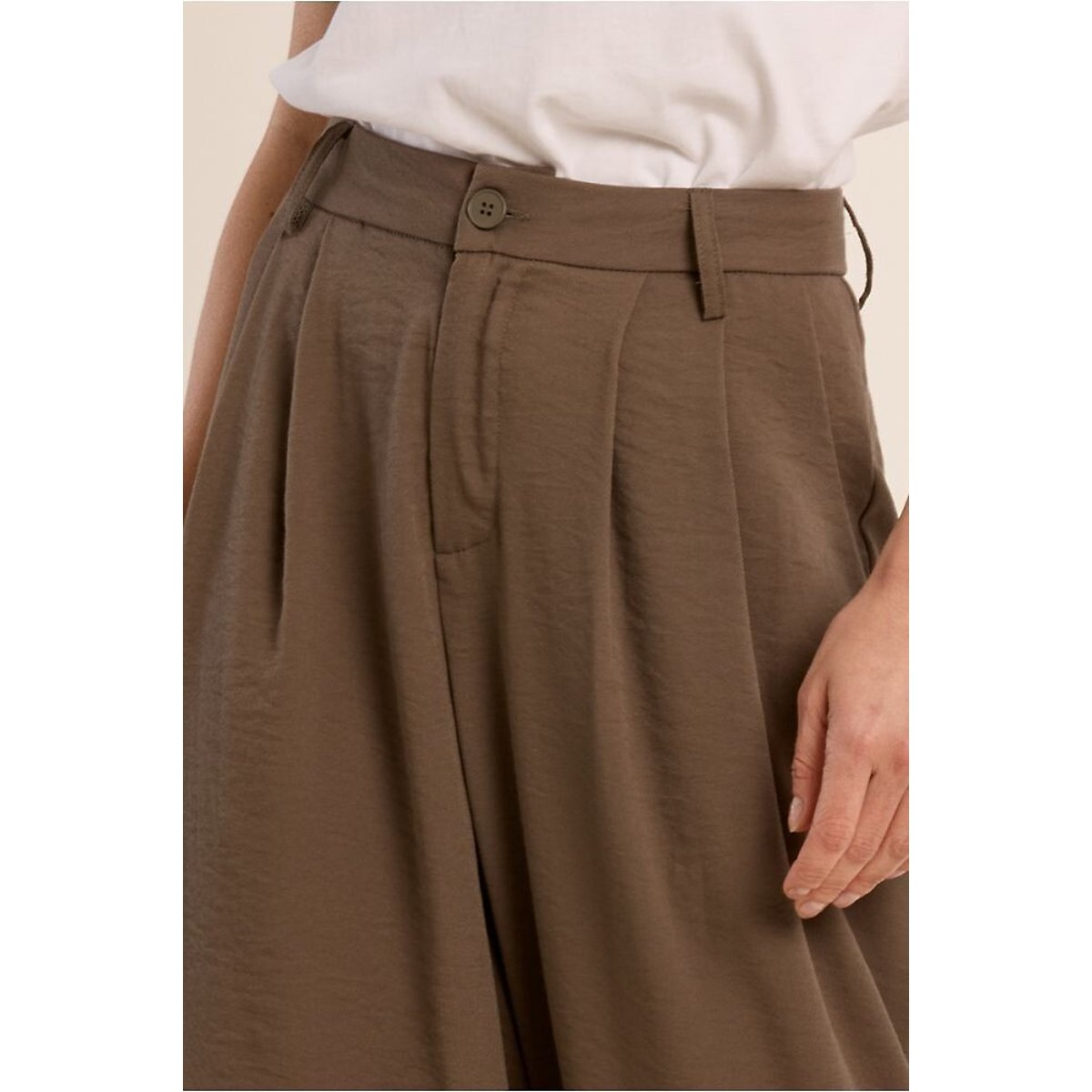 Pantalon large fluide vert kaki, MOLLY BRACKEN