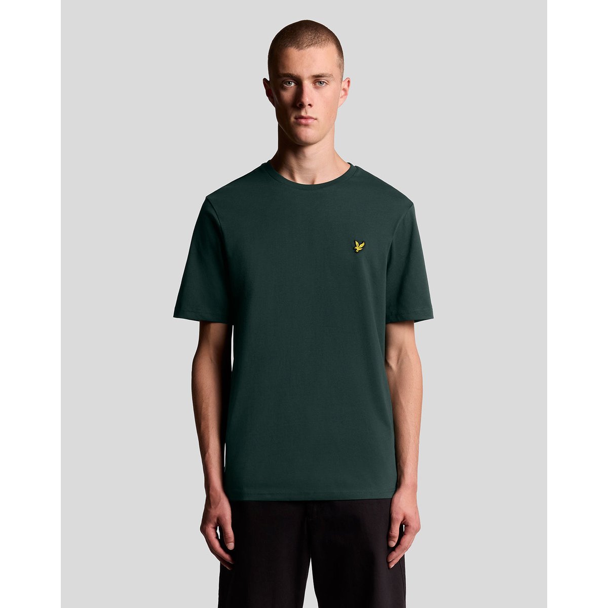 T-shirt en coton col rond vert foncé vert, LYLE & SCOTT