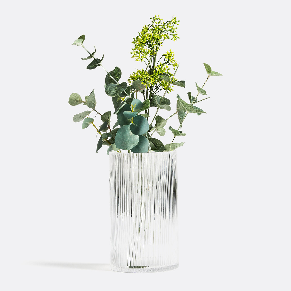 Vase verre rainuré droit H22,5 cm, Afa transparent, LA REDOUTE INTERIEURS