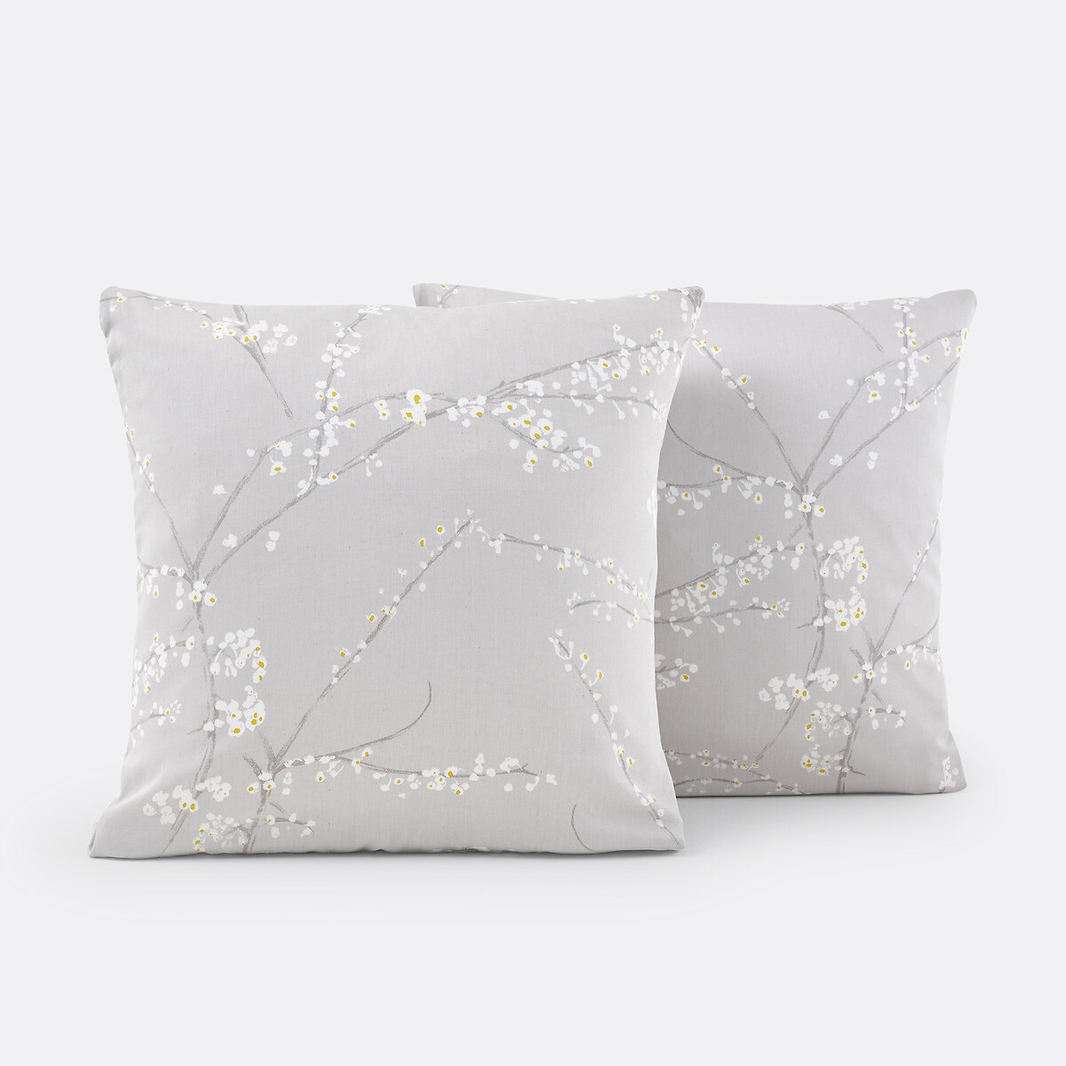 Taie d'oreiller satin de coton, Natsumi imprimé gris/blanc, LA REDOUTE INTERIEURS