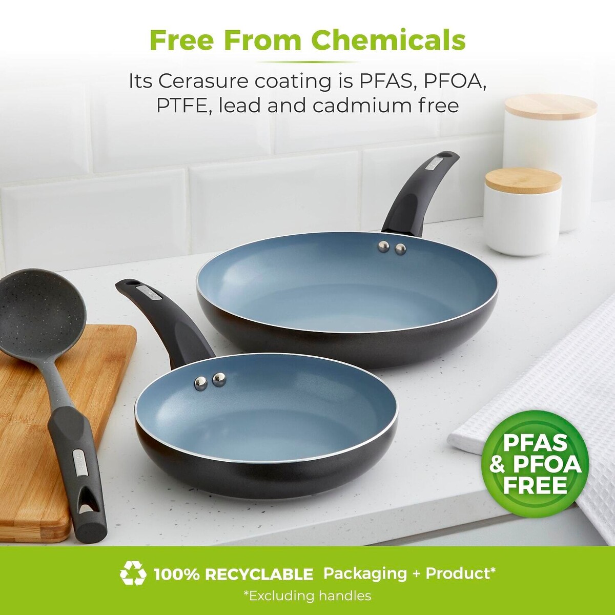 2-Piece Cerasure Frying Pan Set graphite, TOWER