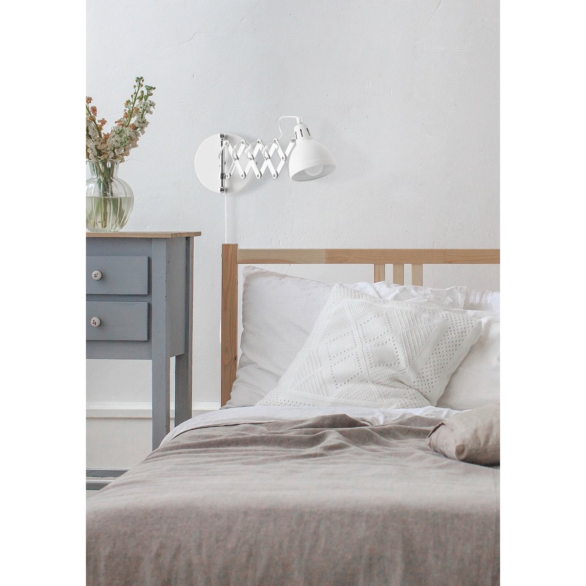 Applique en métal industriel, SCISSOR blanc, TRIO
