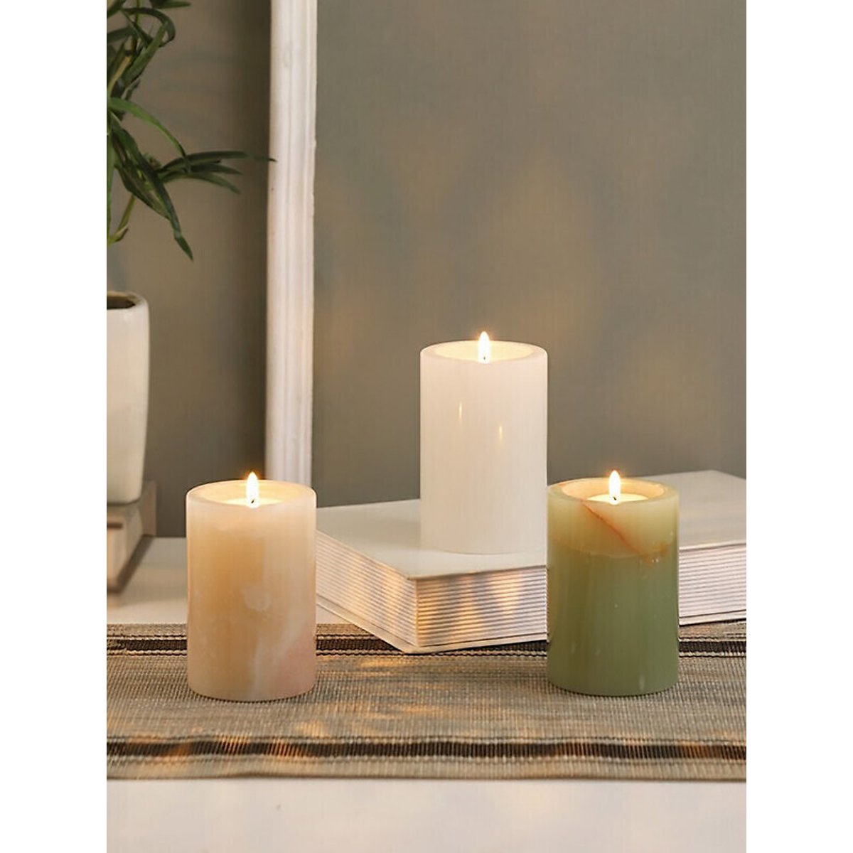 Set of 3 Oleena Onyx Tealight Holders assorted, FIFTY FIVE SOUTH