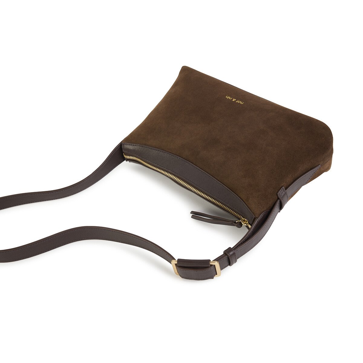 Sac porté épaule en cuir, BOWIE ebène, NAT & NIN