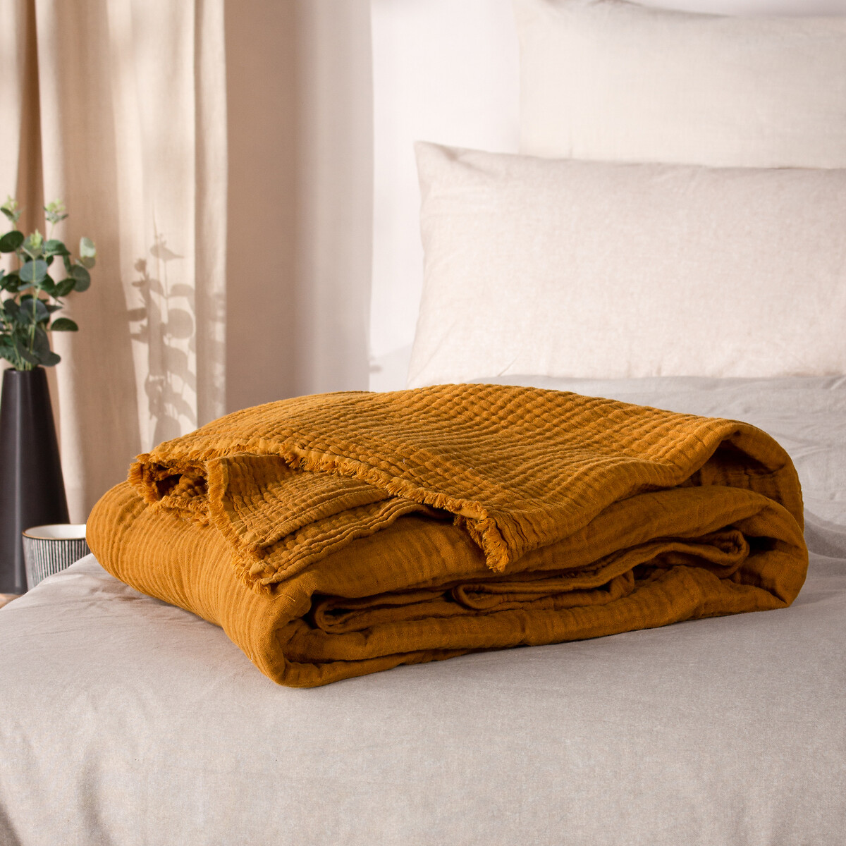 Lark Cotton Muslin Throw cumin, YARD