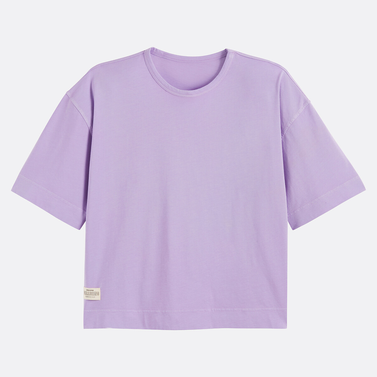 Los oversized katoenen T-shirt, ronde hals, korte mouwen paars violet, LA REDOUTE COLLECTIONS