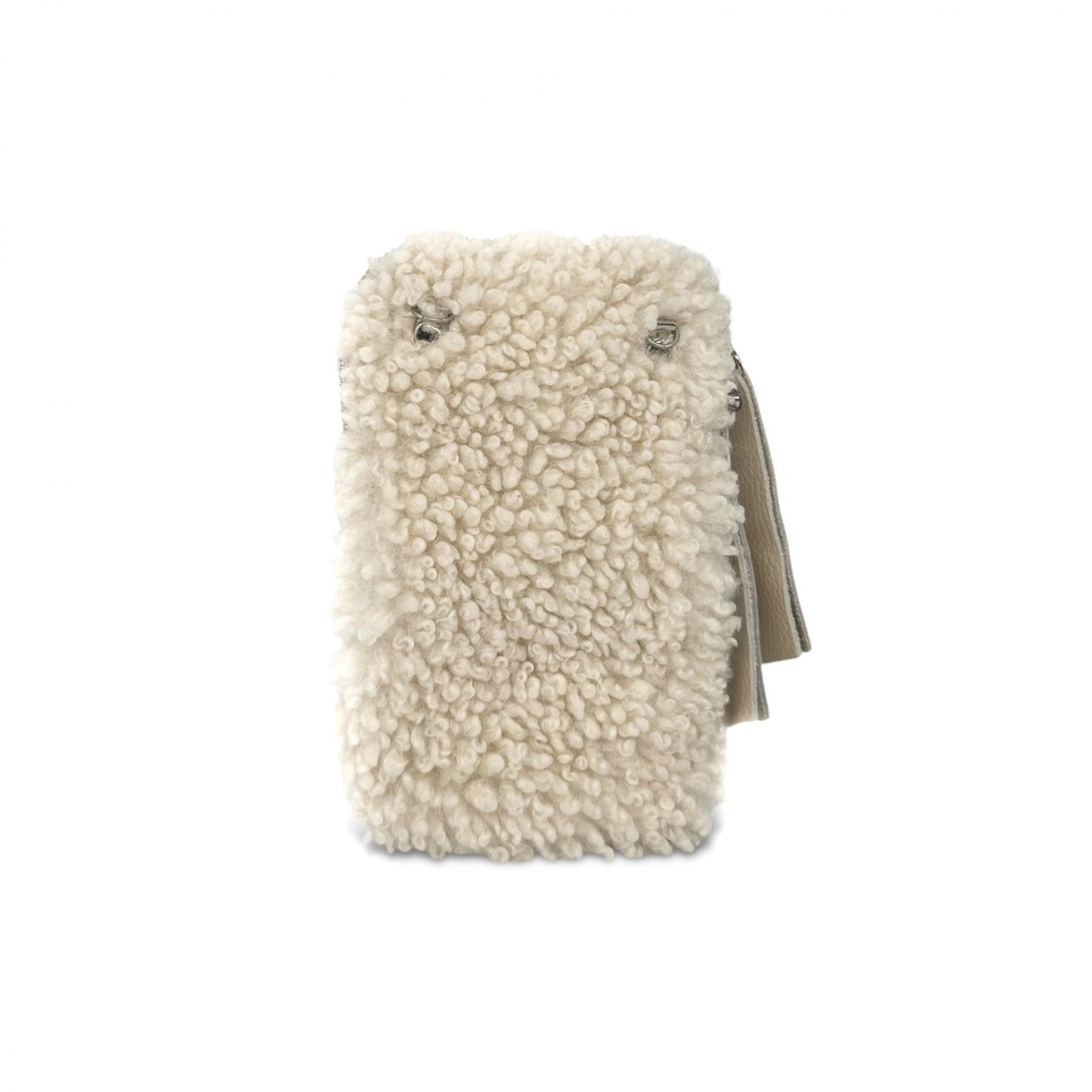 Sac pochette téléphone en peluche TEDDY beige, OH MY BAG