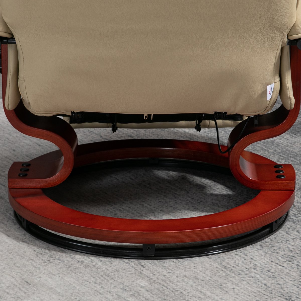 Fauteuil inclinable Revêtement synthétique crème, HOMCOM