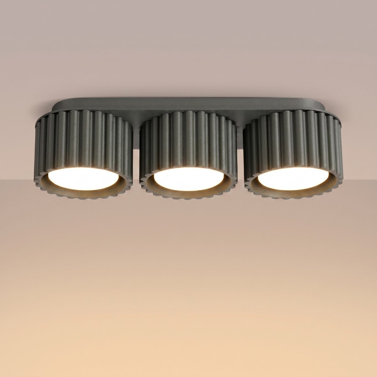 Plafonnier Aluminium Noir Gx53 3 AURA noir, EDEN