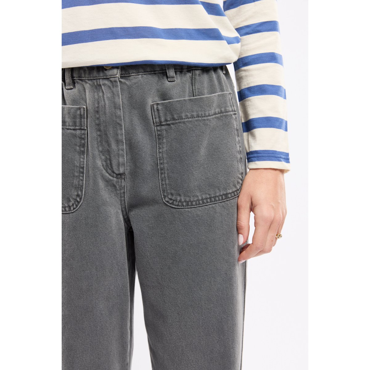 Jean taille élastique - coton denim gris, ARMOR-LUX