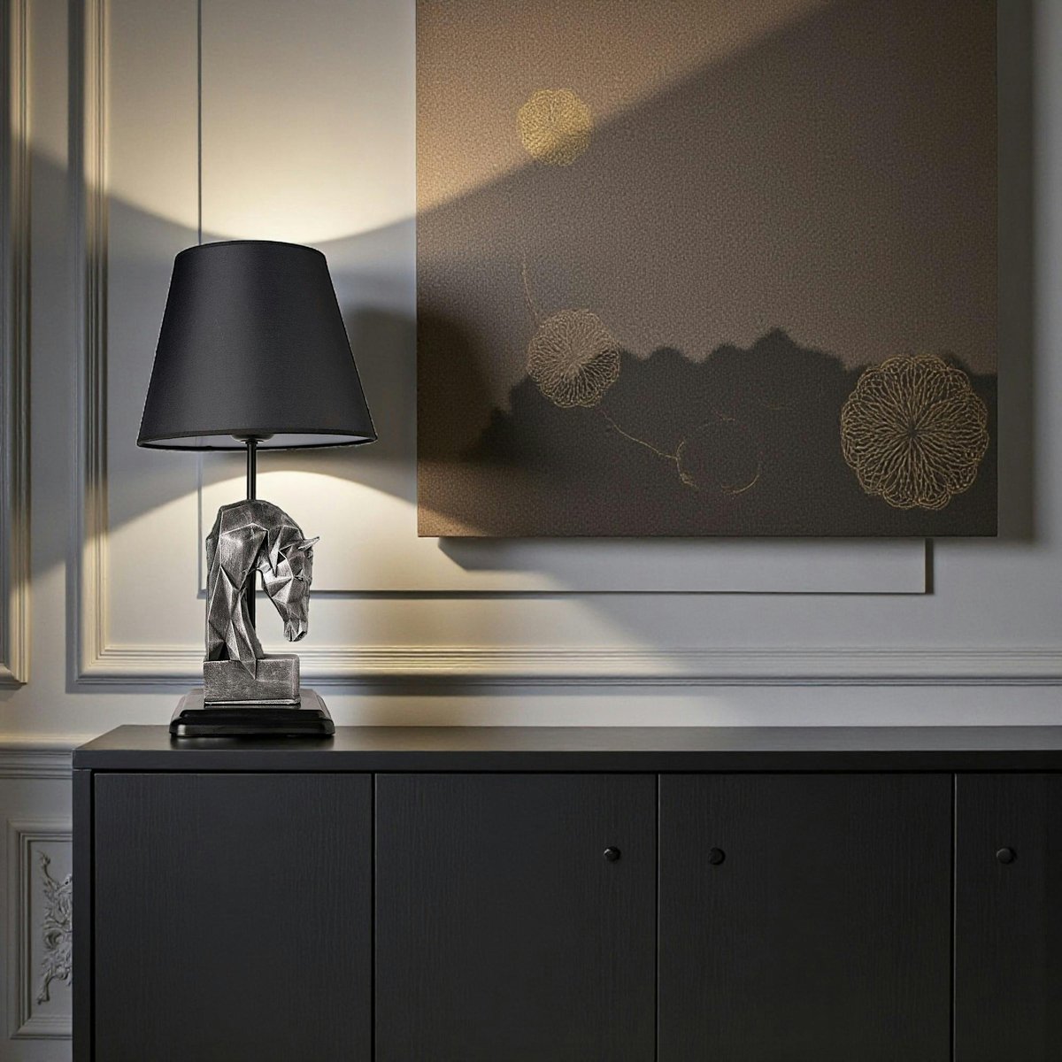 Lampe de salon décor chevat SILE argent, PIER IMPORT