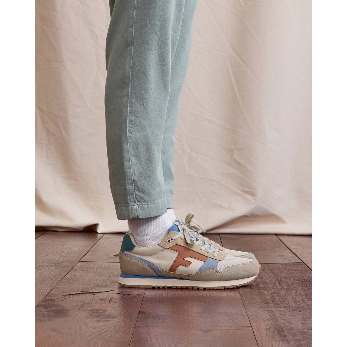 Running tissu suede ELM crème fauve, FAGUO