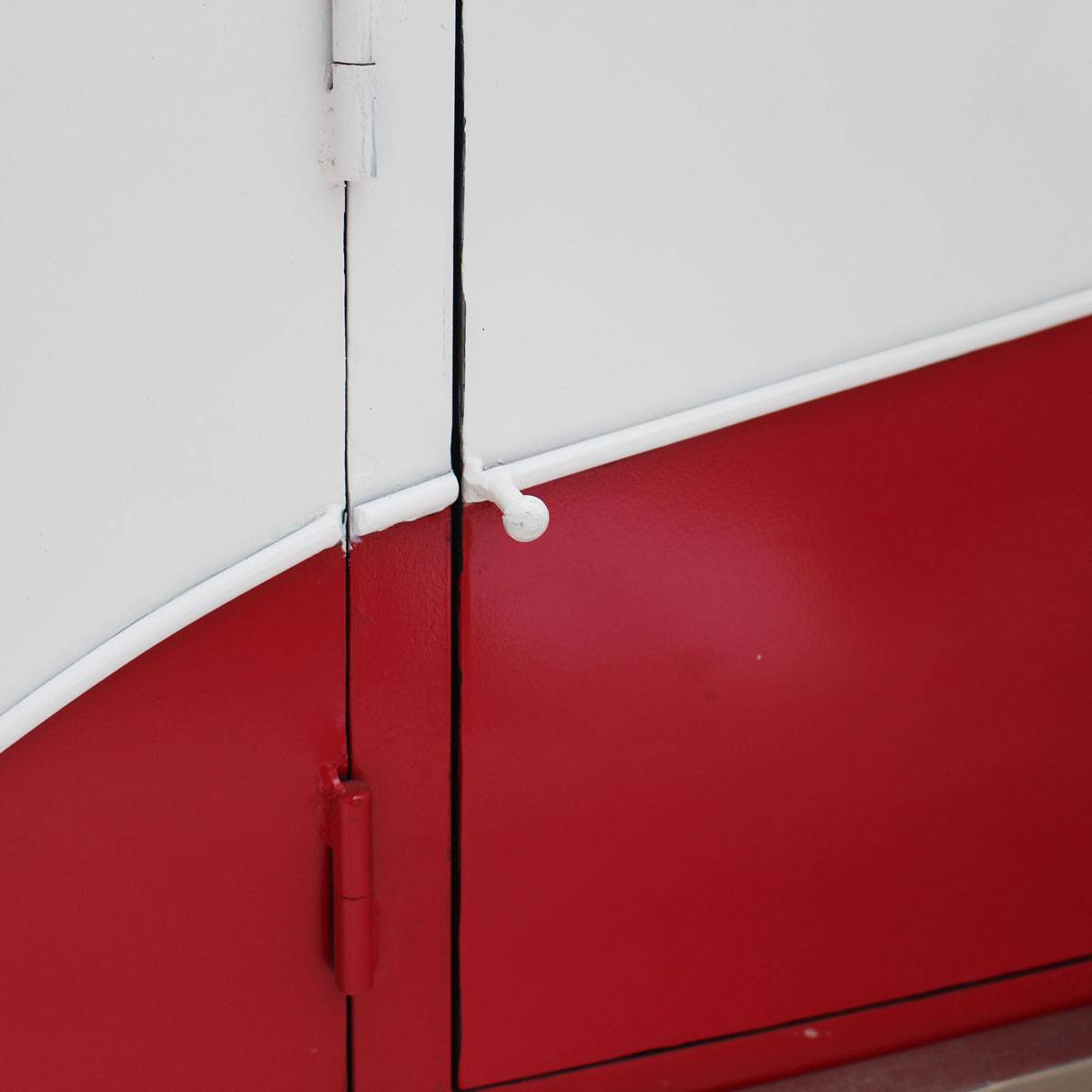 Meuble TV en métal COMBI rouge, MADE IN MEUBLES