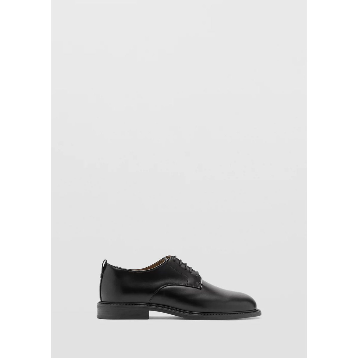 Chaussures lacées cuir noir, MANGO MAN