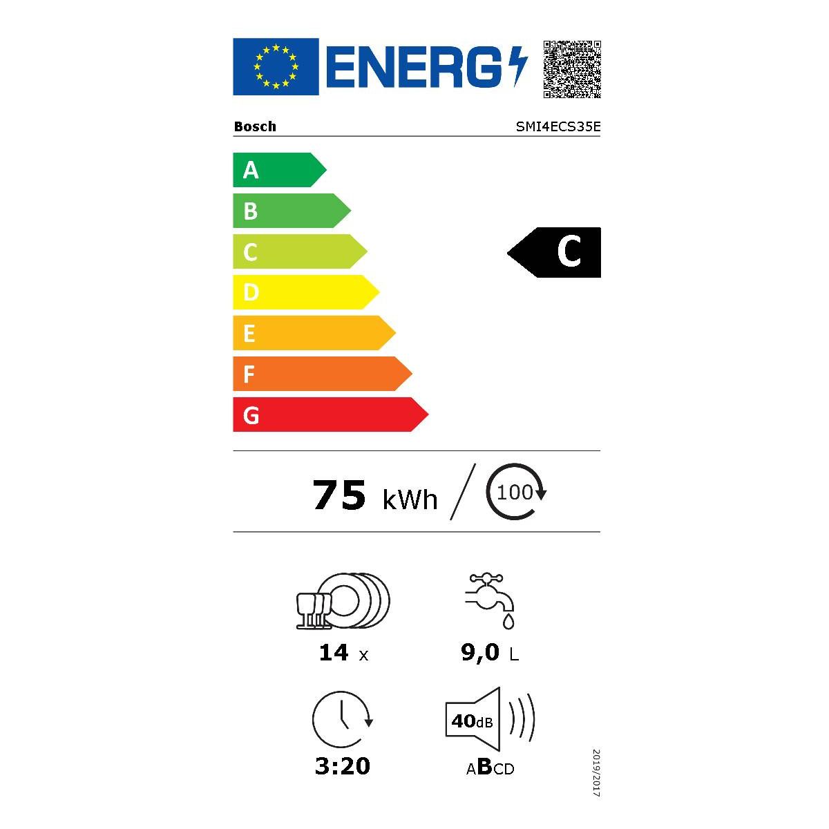 Lave vaisselle encastrable SMI4ECS35E Serenity couleur unique, BOSCH