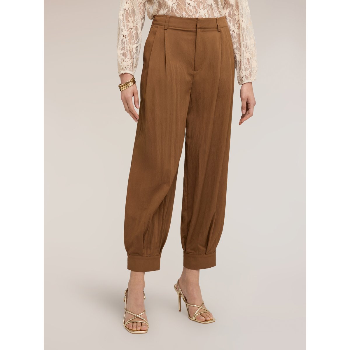 Pantalon avec poignet au bas marron, MOTIVI