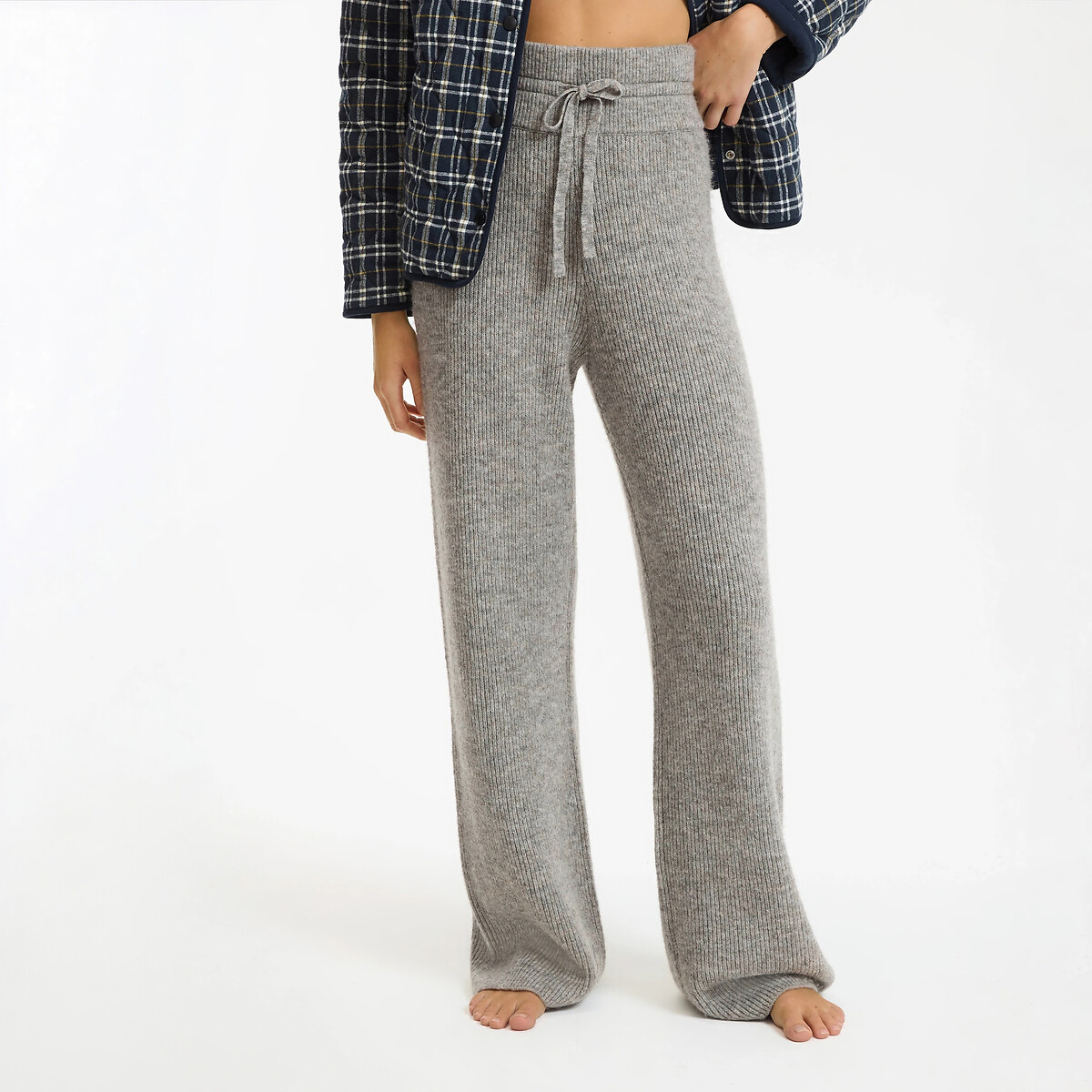 Ribbed Pyjama Bottoms light grey, LA REDOUTE COLLECTIONS