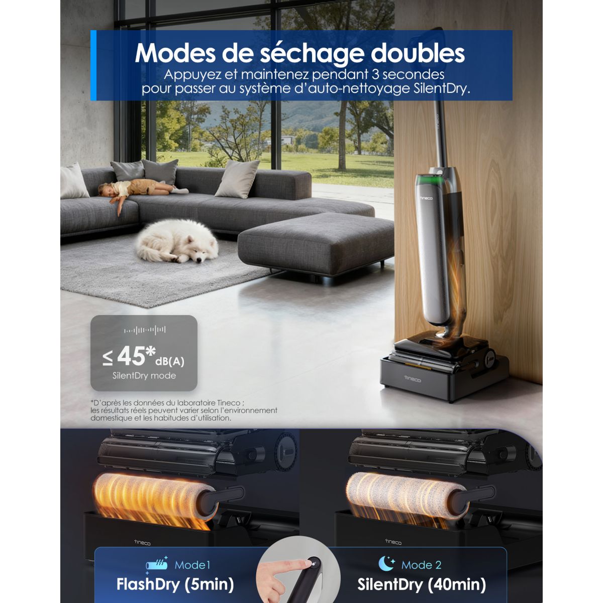 Aspirateur laveur Floor One S9 Artist Steam Pro avec fonction vapeur couleur unique, TINECO