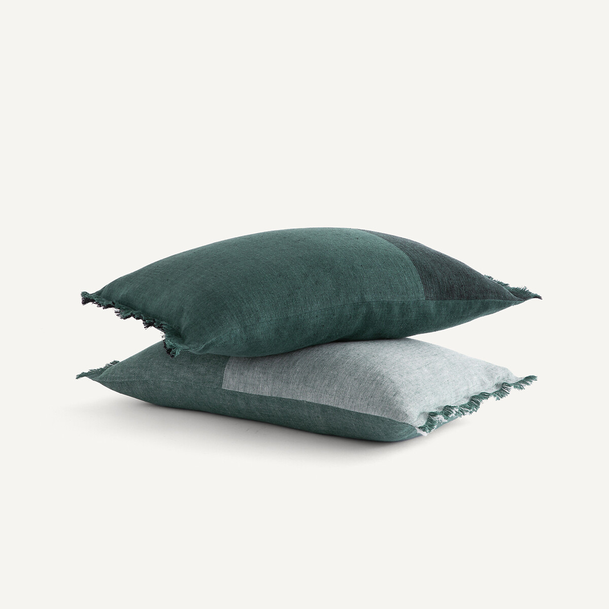 Lloyd Two-Tone Linen/Cotton Cushion Cover teal green, AM.PM
