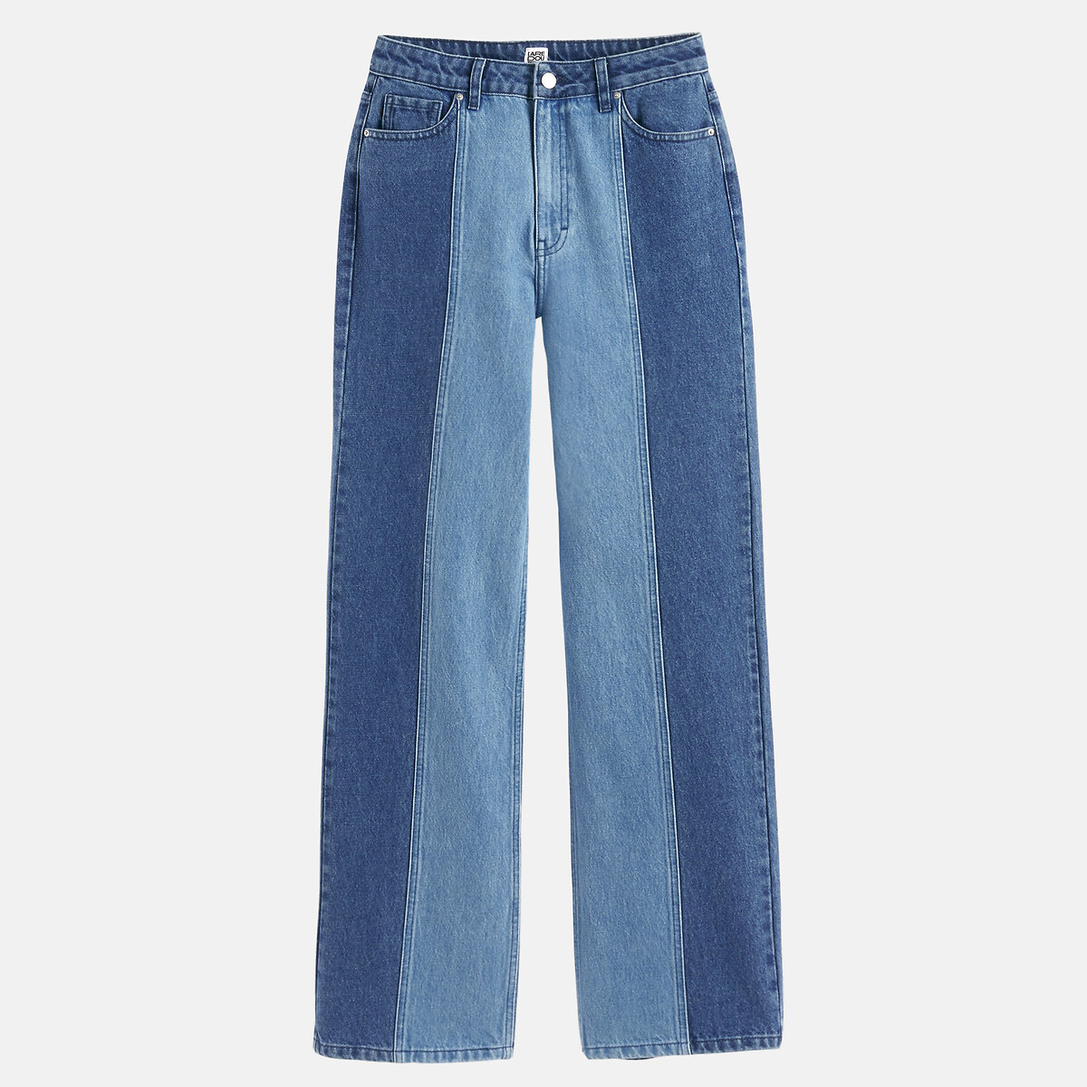 Two-Tone Wide Leg Jeans stonewashed blue, LA REDOUTE COLLECTIONS