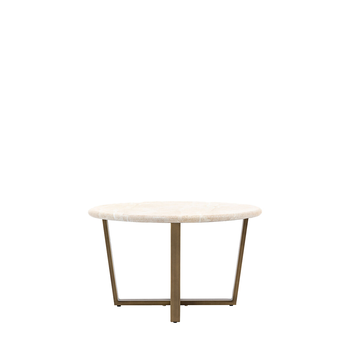 Mora Round Faux Travertine Coffee Table white marble, ÉDITÉ
