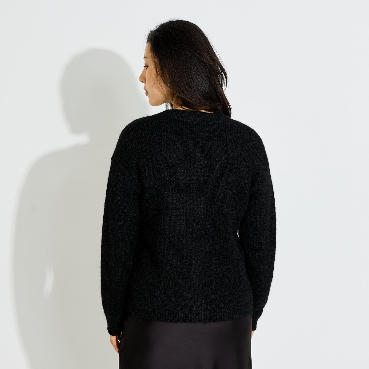 Gilet col V noir, GRAIN DE MALICE