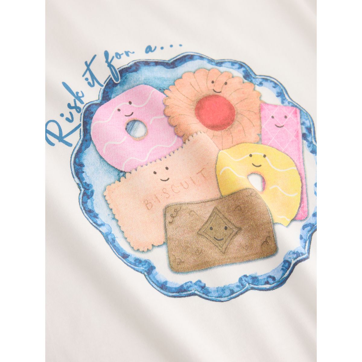 T-shirt oversize à motif biscuits blanc, NEXT