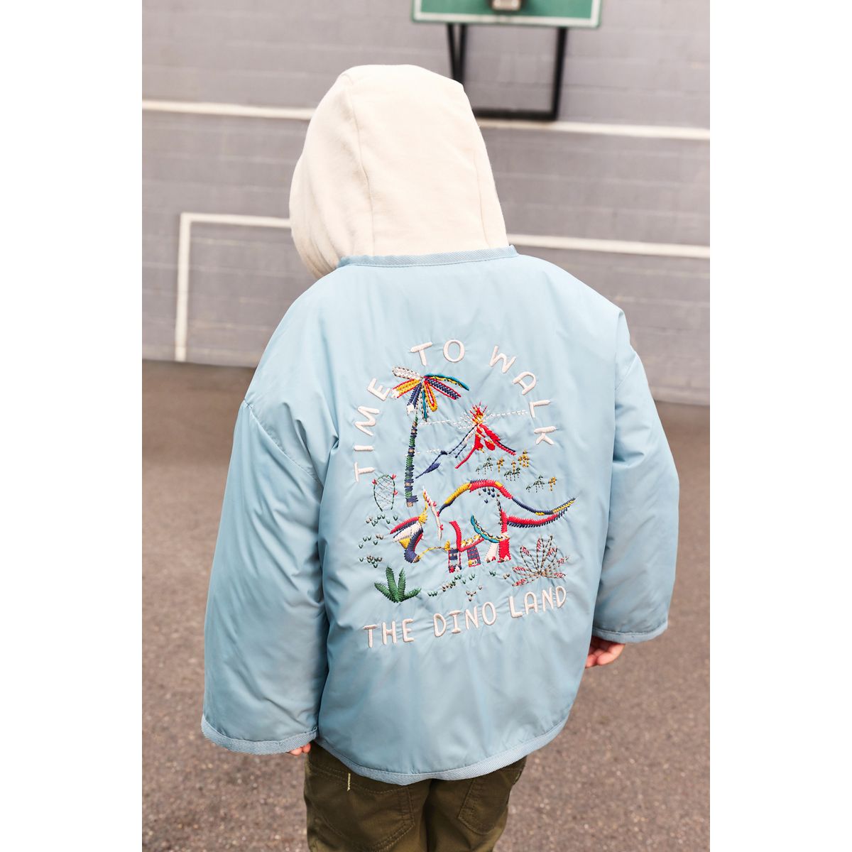 Veste déperlante brodée bleu clair, NEXT