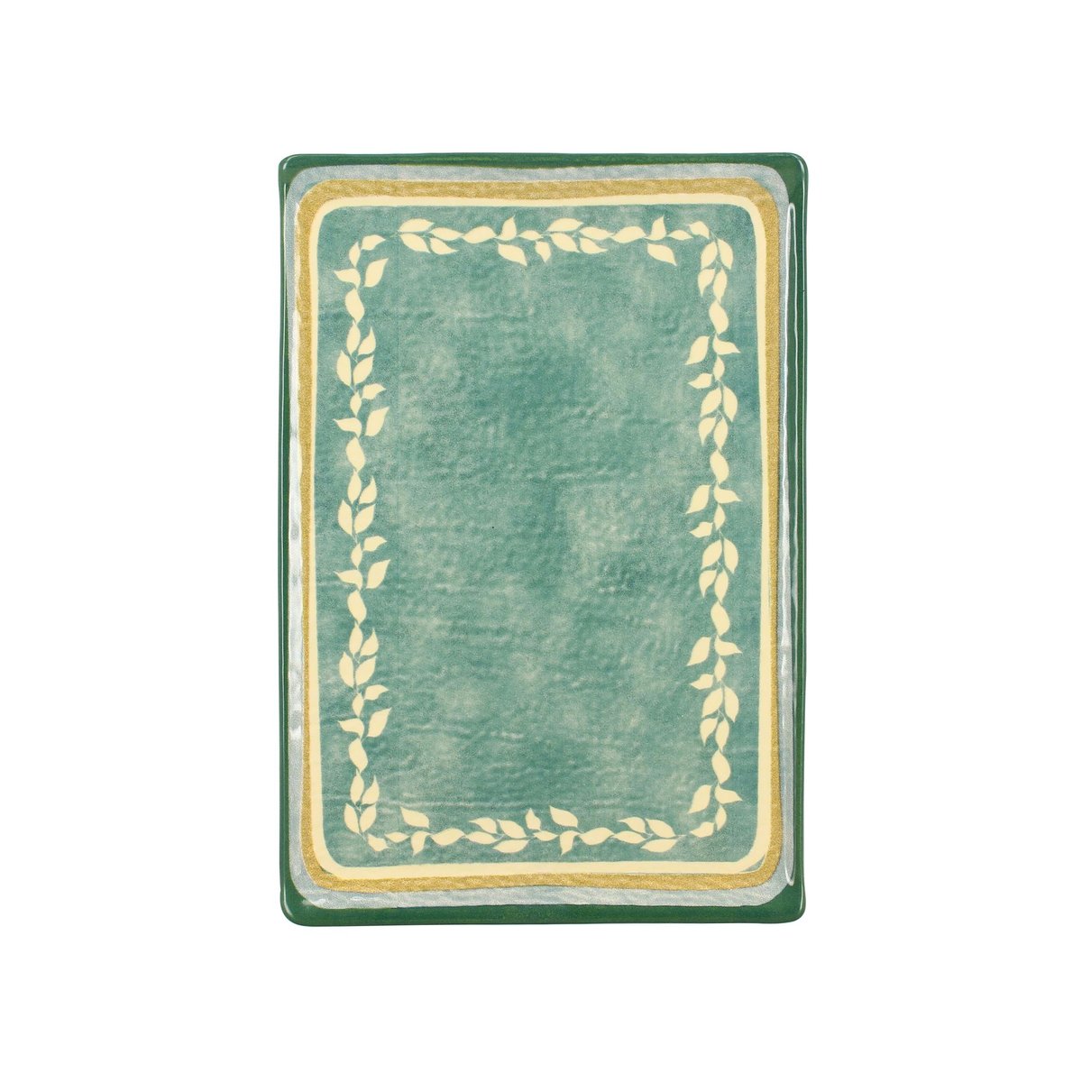 Plat en faïence 33 x 12cm, CAPRIA vert, NOVASTYL
