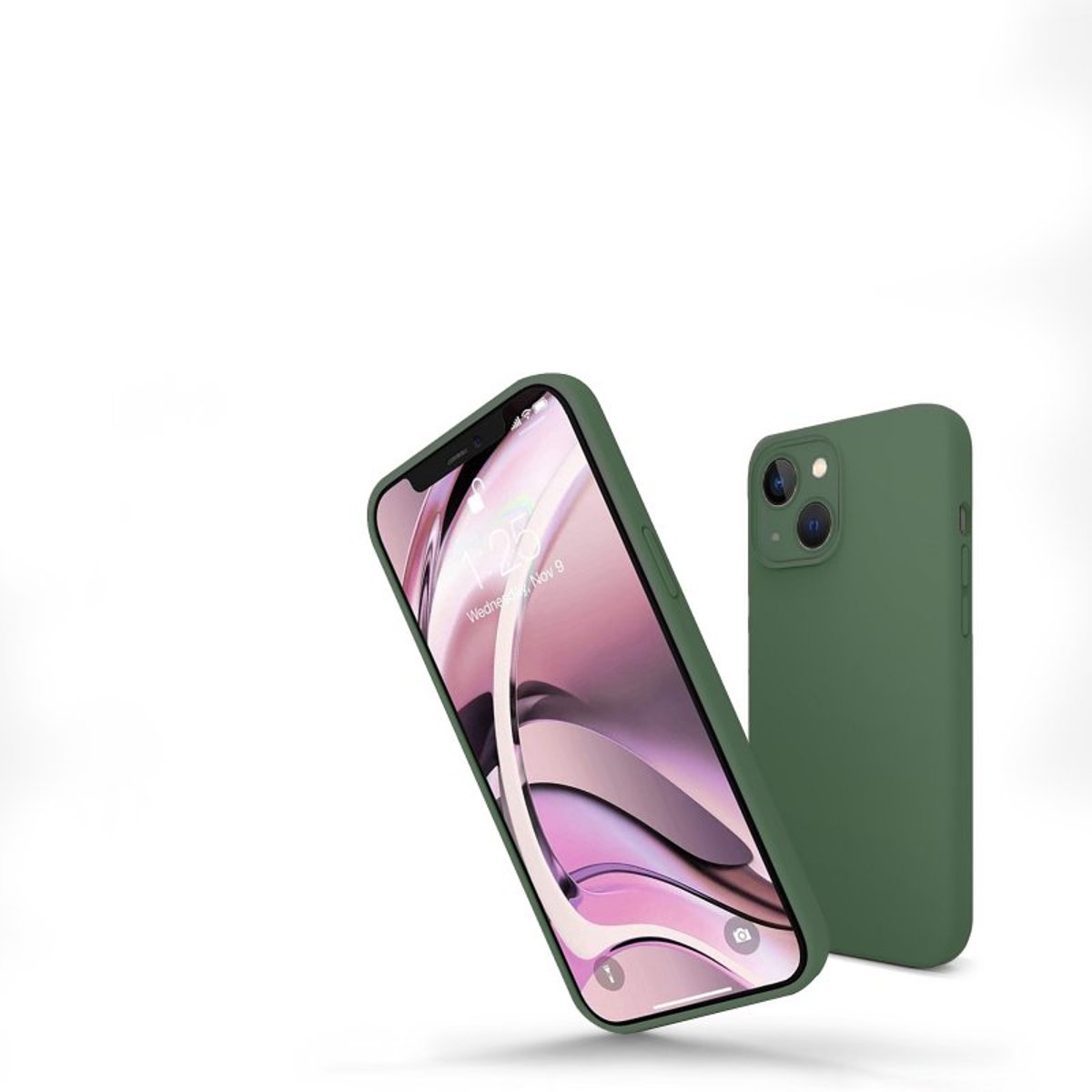 Coque iPhone 13 Mini antichoc + 2 vitres vert, EVETANE
