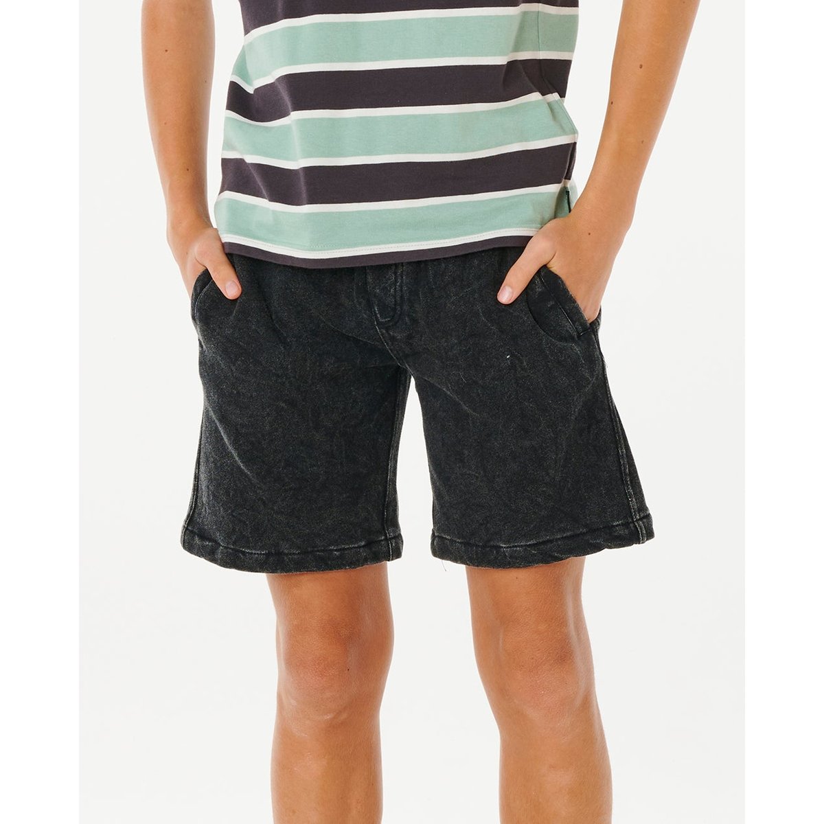 Boardshort STREAMLINE OFFSET VOLLEY noir délavé, RIP CURL