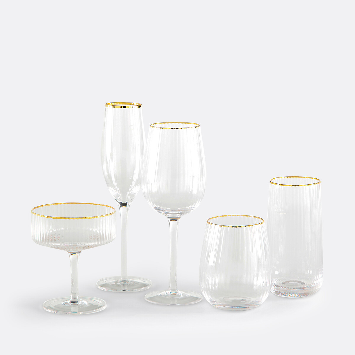 Lot de 4 coupes à champagne, Lurik transparent, LA REDOUTE INTERIEURS