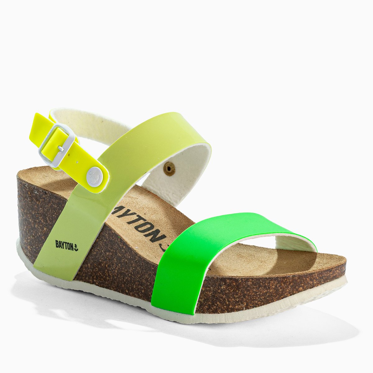 Sandales compensées SELENE vert citron, BAYTON