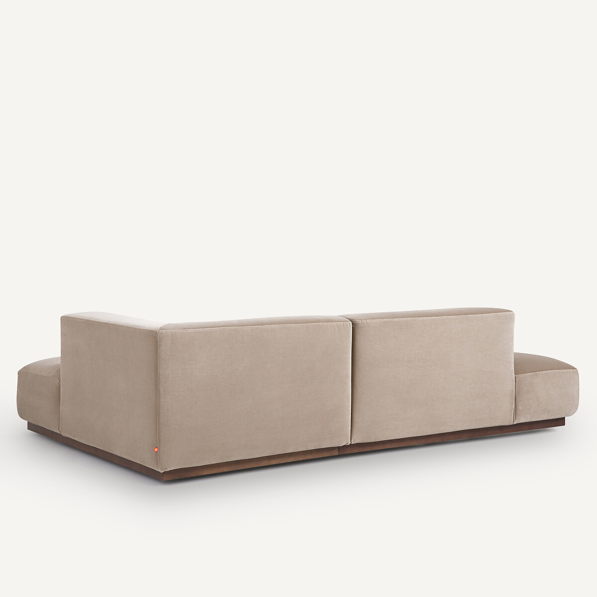 Canapé d'angle droit XL velours, Jacopo beige cendré, AM.PM