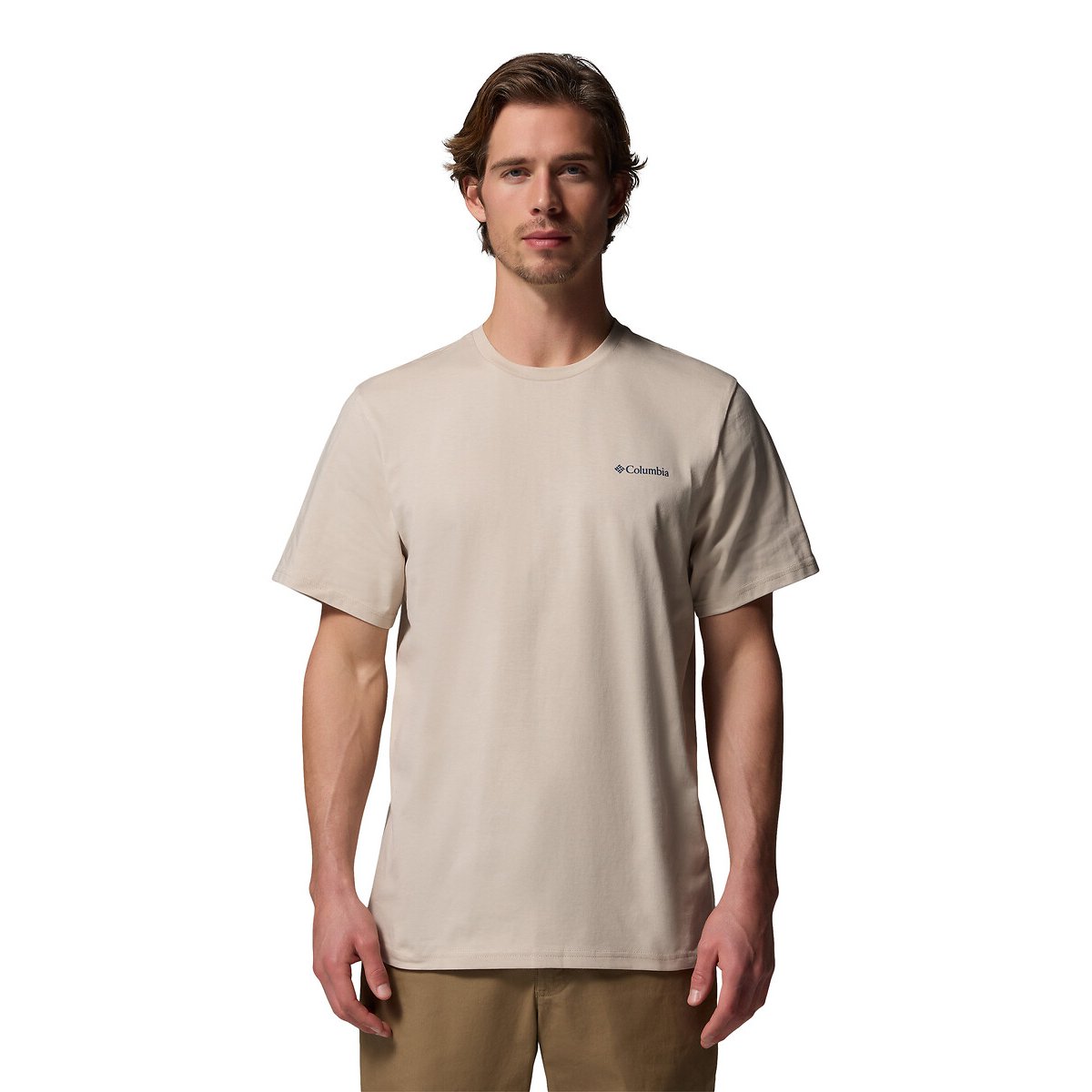 T-shirt manches courtes, imprimé dos beige, COLUMBIA
