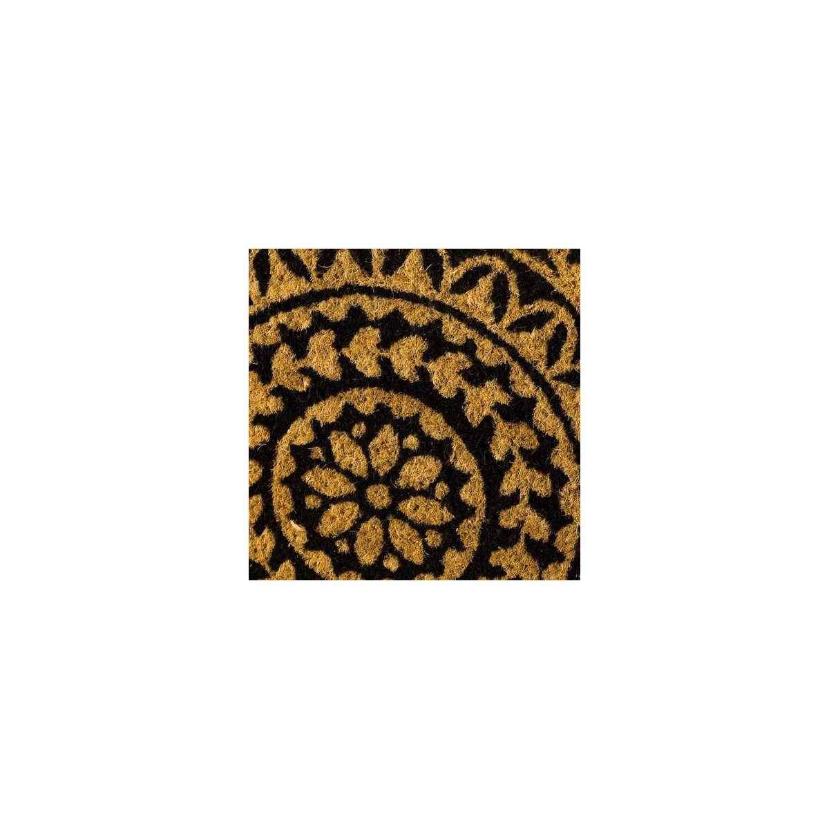 Paillasson Coco Noir et Marron Mandala - 60x40x1.5cm noir, WADIGA